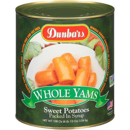 DUNBAR Fancy Whole Sweet Potatoes, 108 oz., PK6 2044L603060001